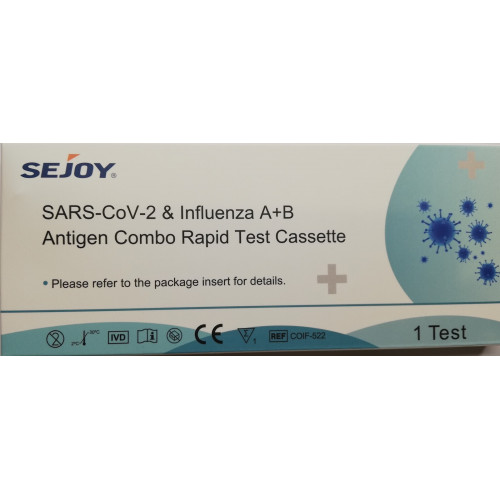 Sejoy SARS-CoV-2 & Influenza A+B Antigen Combo Rapid Test Cassette 1τμχ