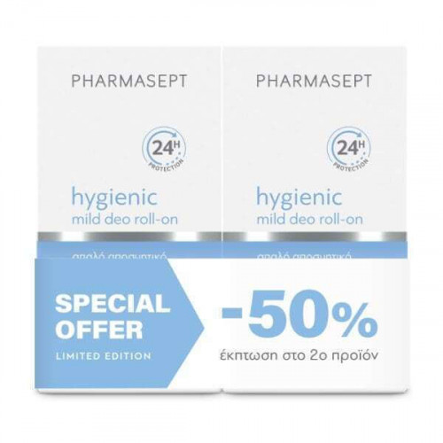 Pharmasept Hygienic Mild Αποσμητικό 24h σε Roll-On Χωρίς Αλουμίνιο 2x50ml