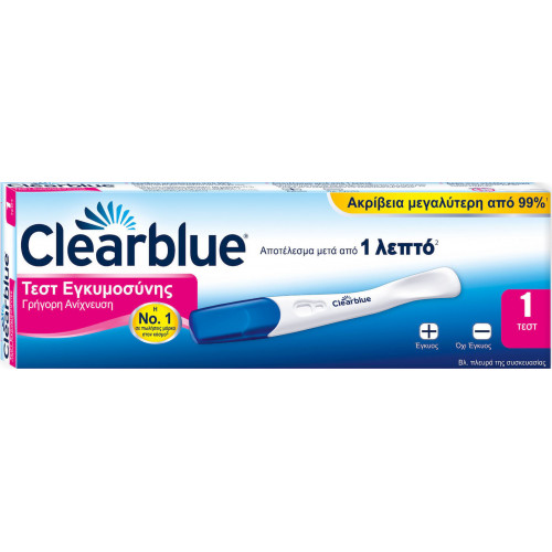 Clearblue Rapid Detection 1τμχ Τεστ Εγκυμοσύνης Γρήγορης Ανίχνευσης μετά από 1 Λεπτό