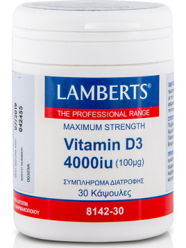 Lamberts Vitamin D3 Βιταμίνη για Ανοσοποιητικό 4000iu 30 κάψουλες