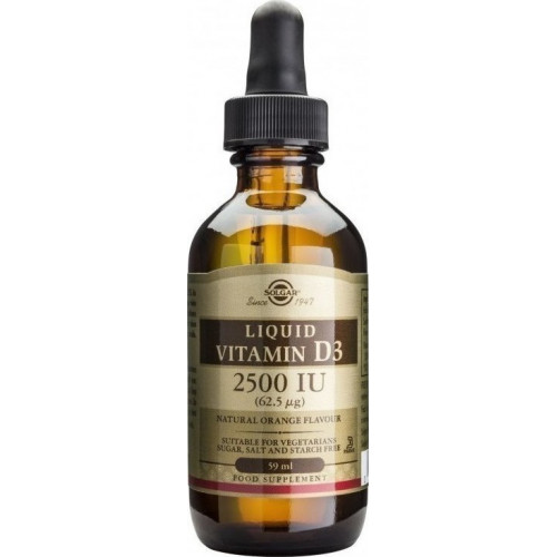 Solgar Liquid Vitamin D3 Βιταμίνη για Ανοσοποιητικό 2500iu Πορτοκάλι 59ml